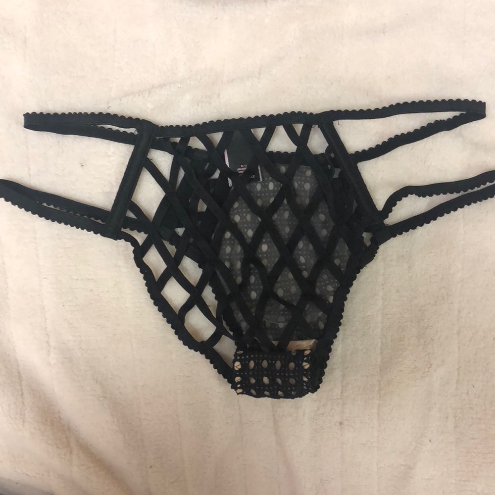 Cage Back Victoria’s Secret Black Panty Fishnet